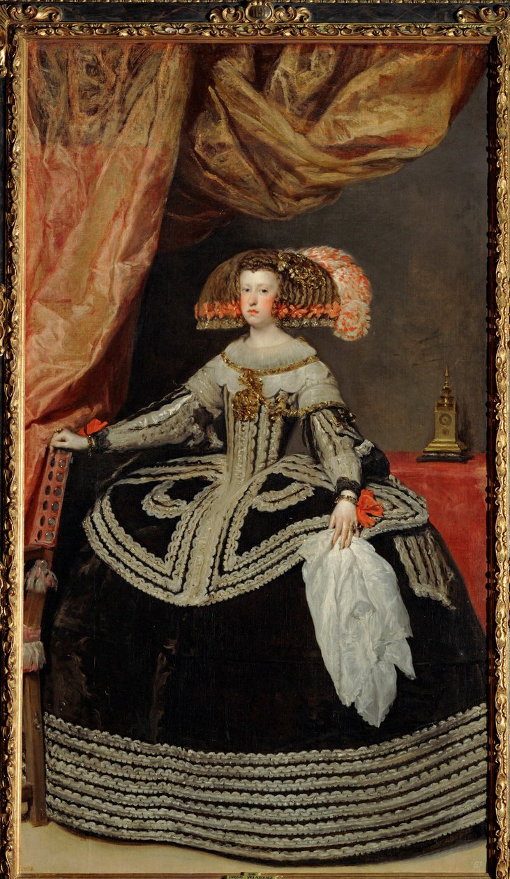 La reina María Ana de España, hija del emperador Fernando III, segunda esposa del rey Felipe IV (pintura sobre lienzo) de Diego Rodriguez de Silva y Velazquez