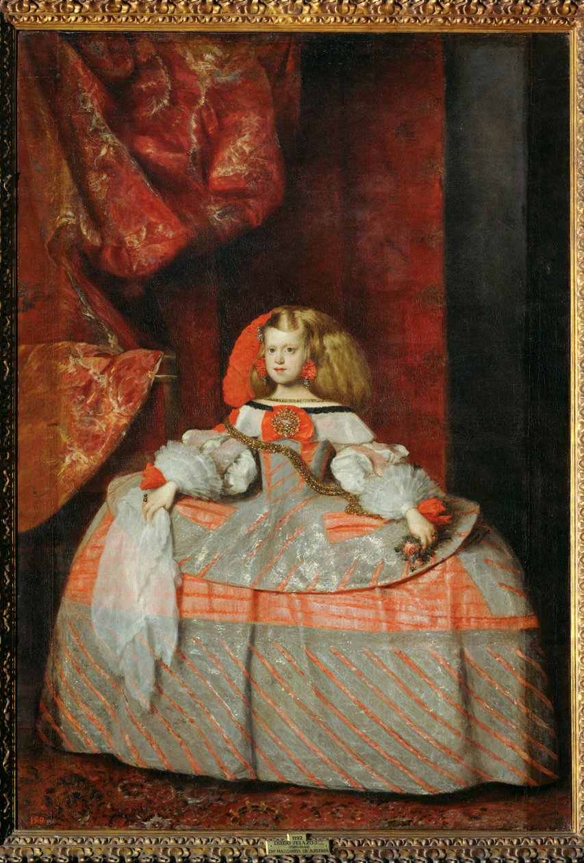 La Infanta Margarita Teresa con vestido rosa ... (pintura sobre lienzo) de Diego Rodriguez de Silva y Velazquez
