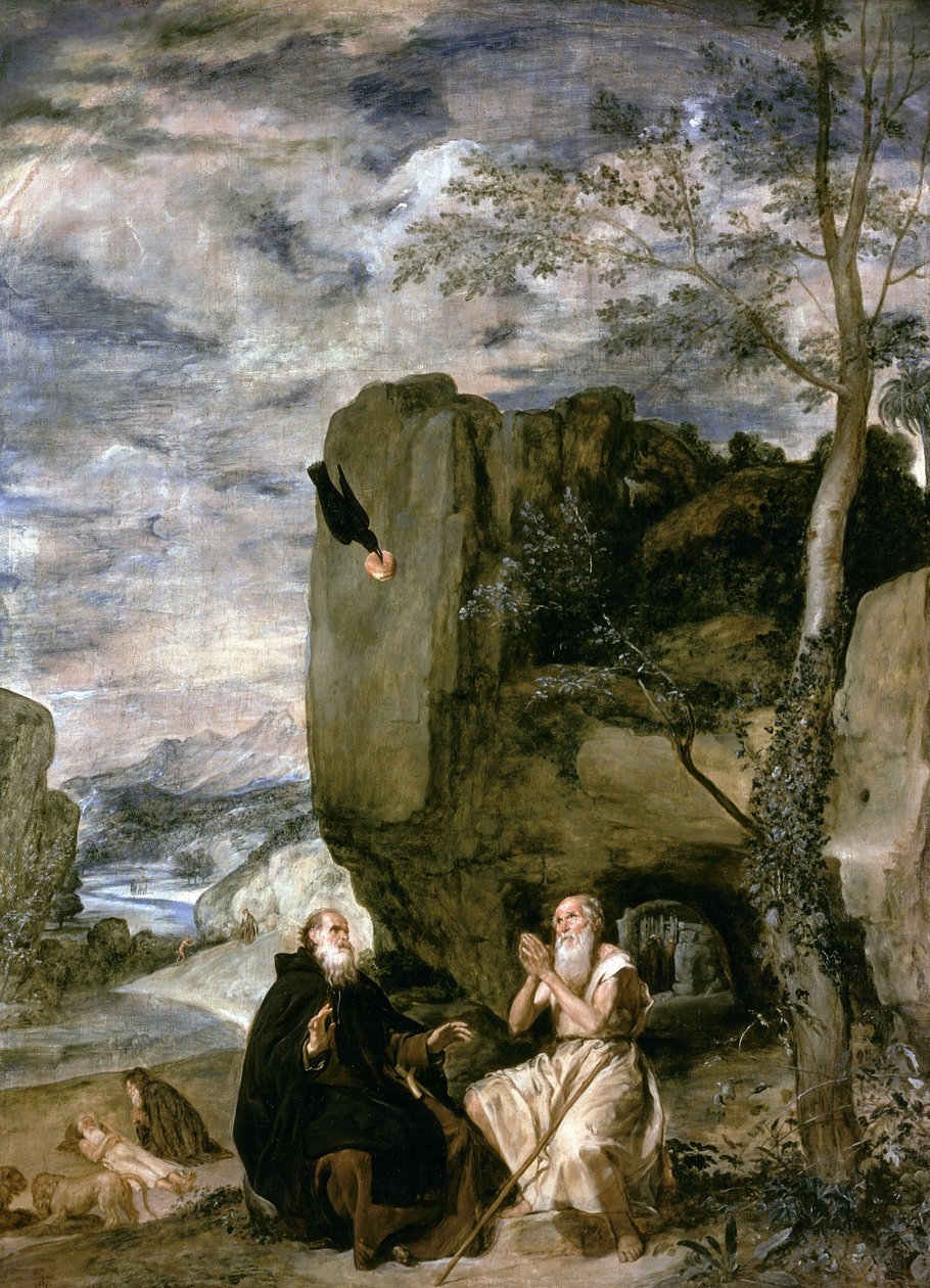San Antonio Abad y San Pablo el Primer Ermitaño, c.1642 de Diego Velázquez