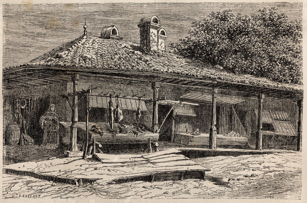 Carnicería y panadería en Bucarest de Dieudonne Auguste Lancelot