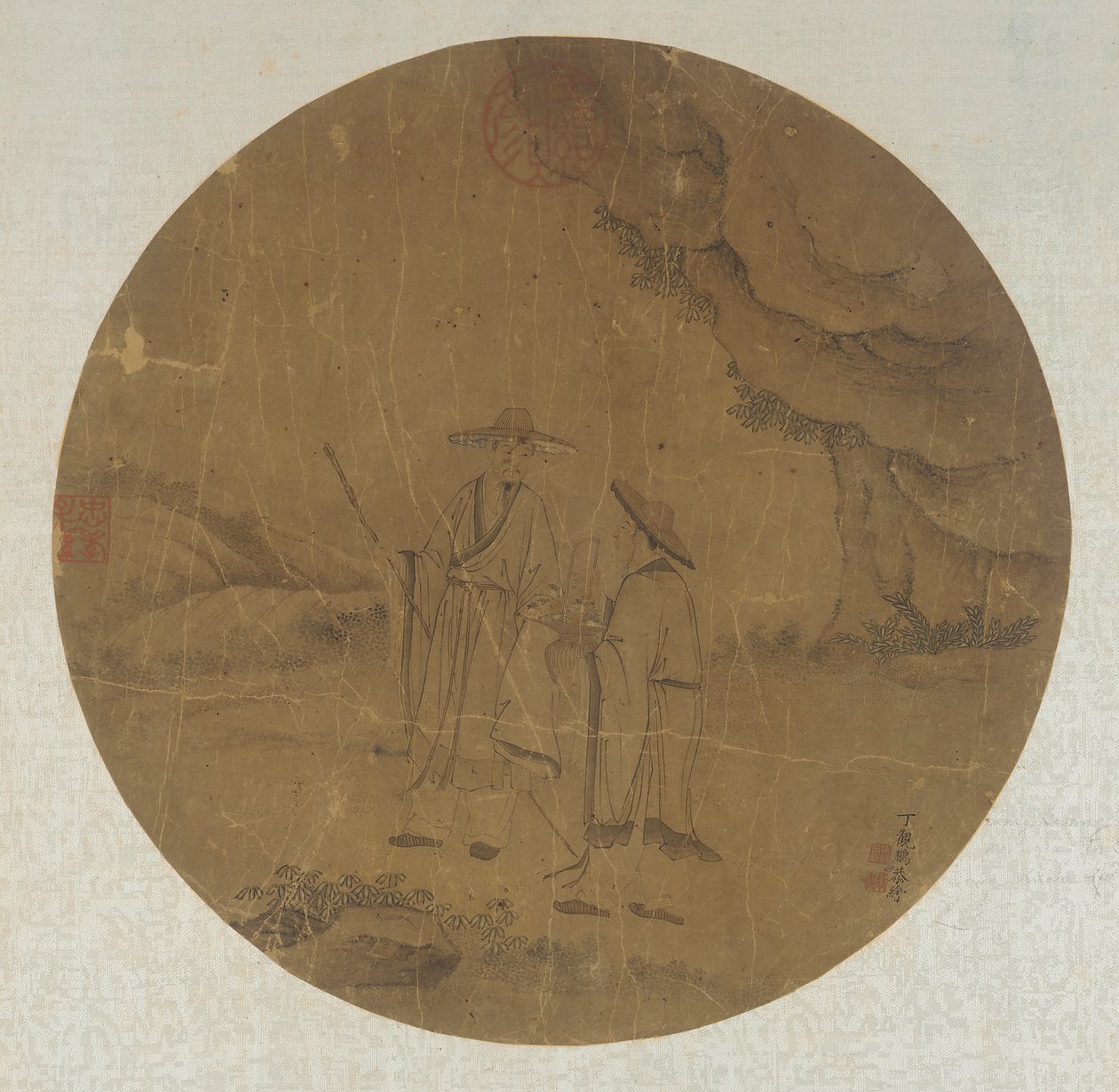 Paisaje: dos figuras, dinastía Qing, siglo XVIII de Ding Guanpeng