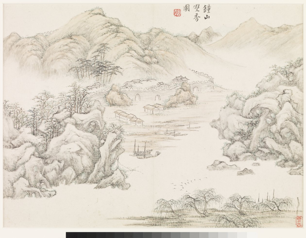 Paisajes según los maestros del pasado de Ding Huang