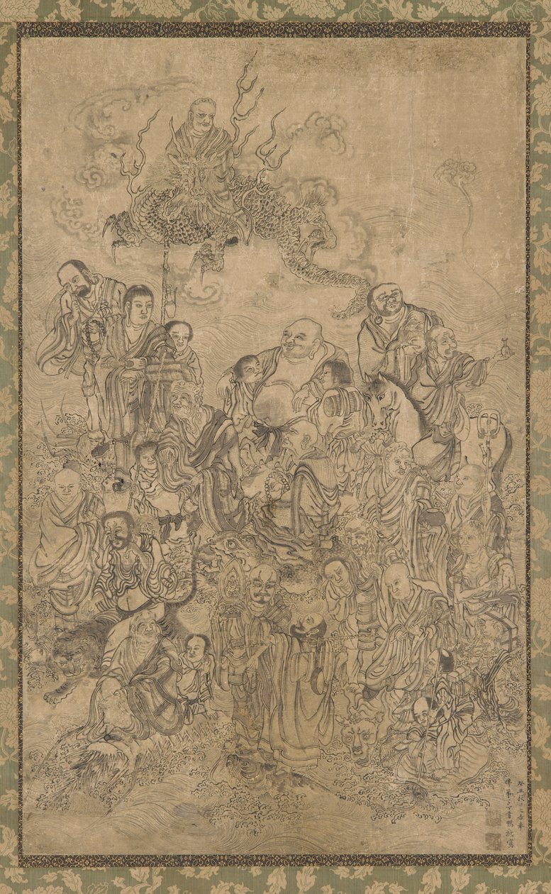 Un grupo de Luohan de Ding Yunpeng