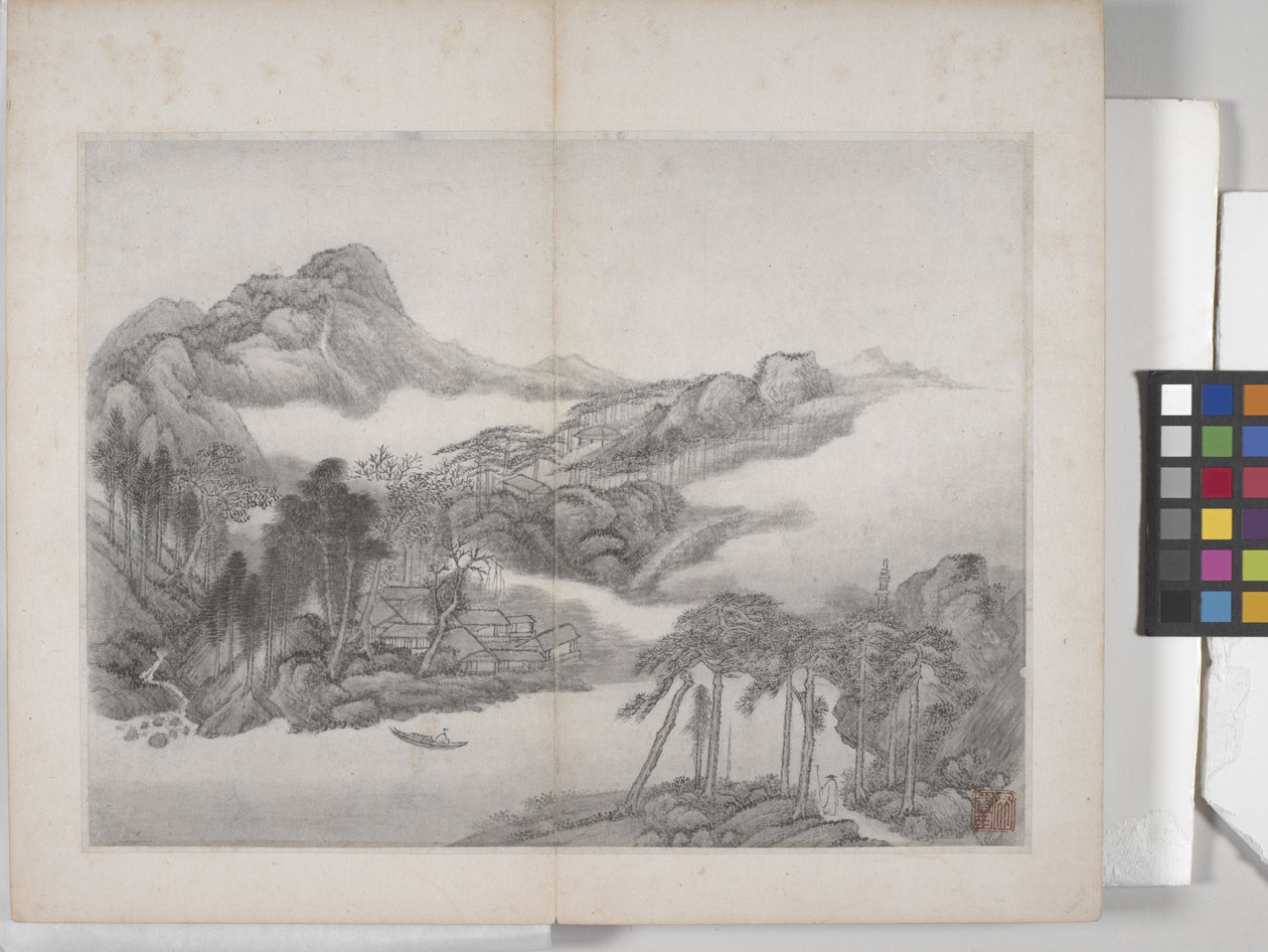 Álbum de pinturas de paisajes (tinta sobre papel) de Ding Yunpeng