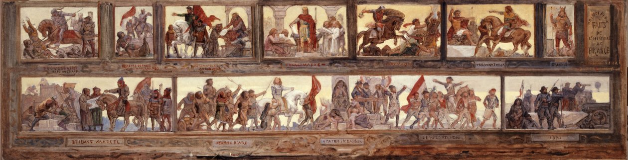 Acontecimientos clave de la historia de Francia: Croquis del patio de la escuela de la rue de Château-Landon de Diogene Ulysse Napoleon Maillart
