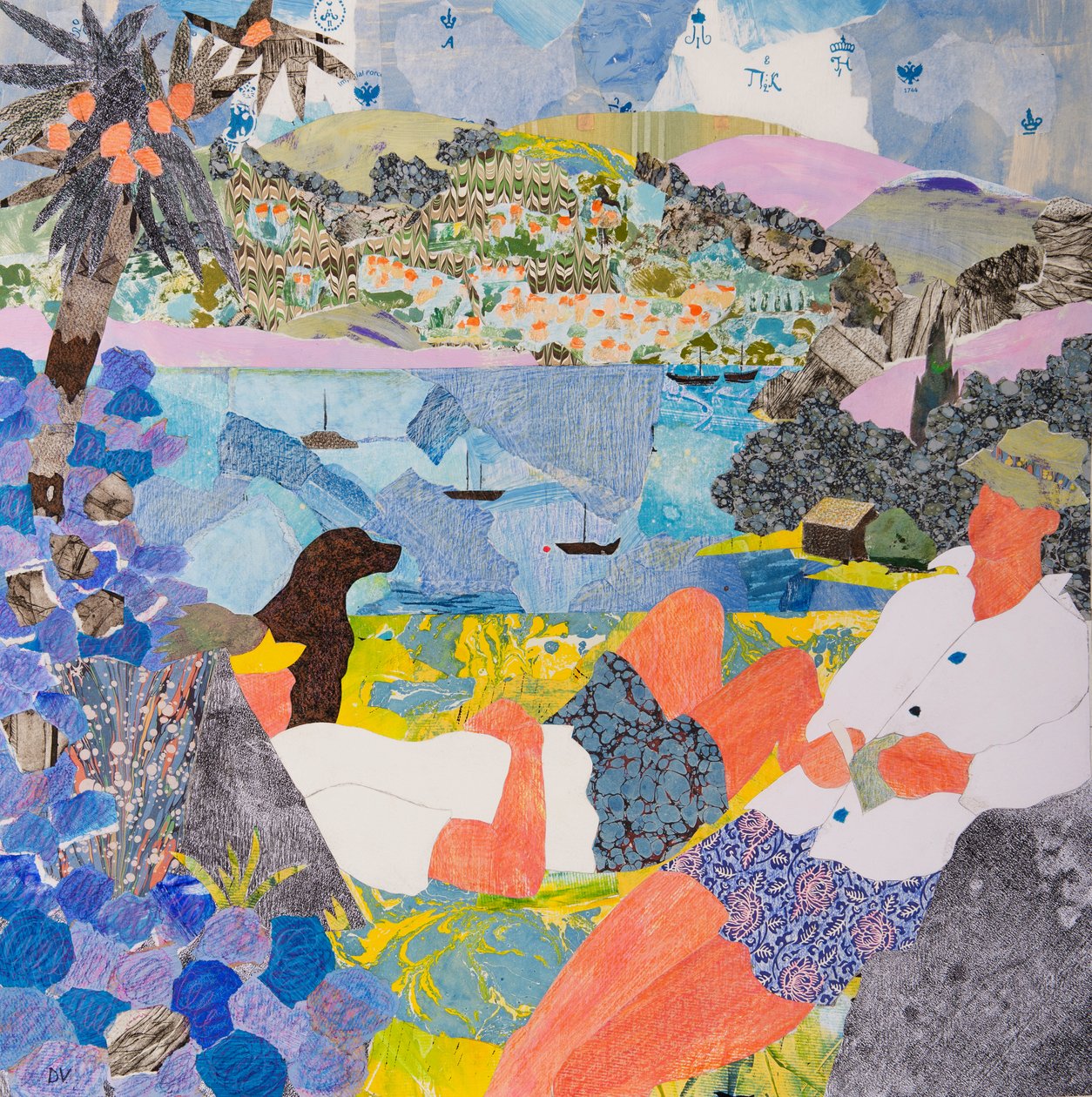 Junto al mar, 2017 (collage) de Dione Verulam