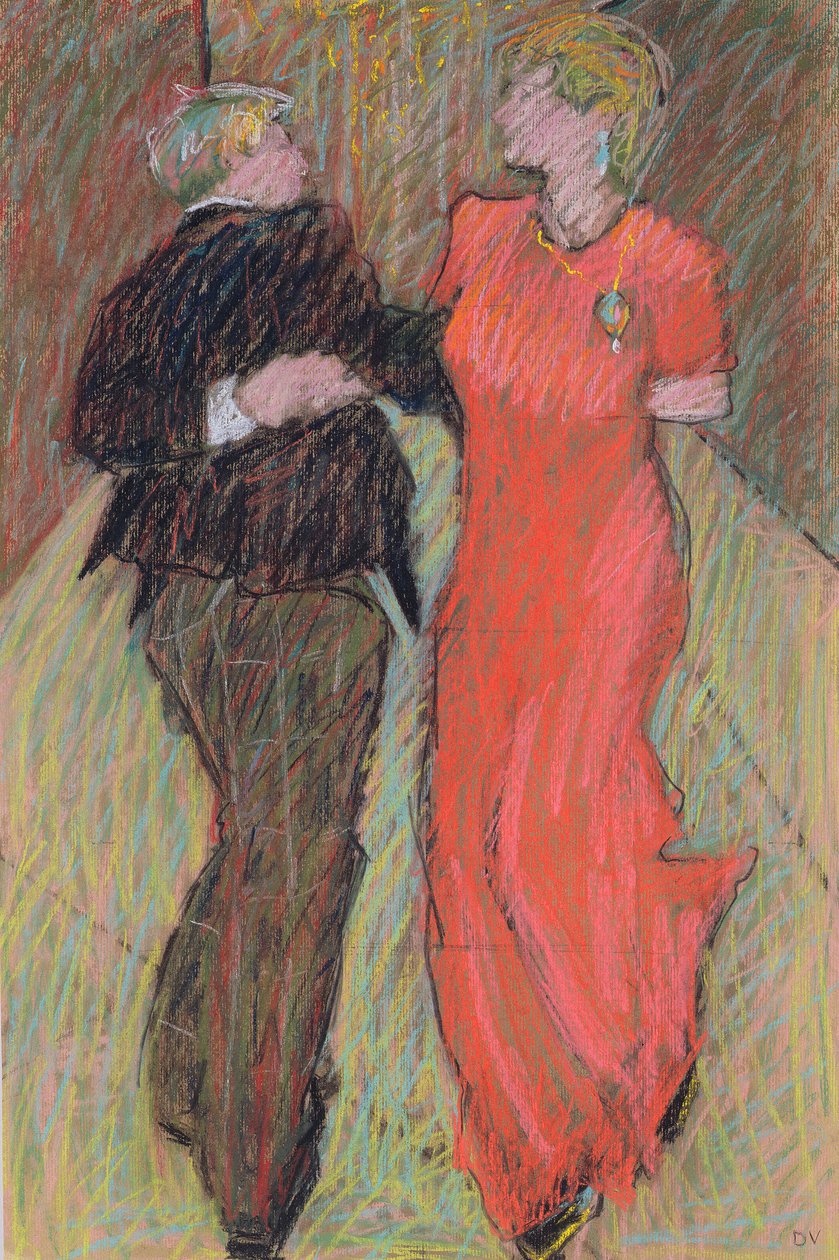 Bailando en París, 2006 (pastel sobre papel) de Dione Verulam
