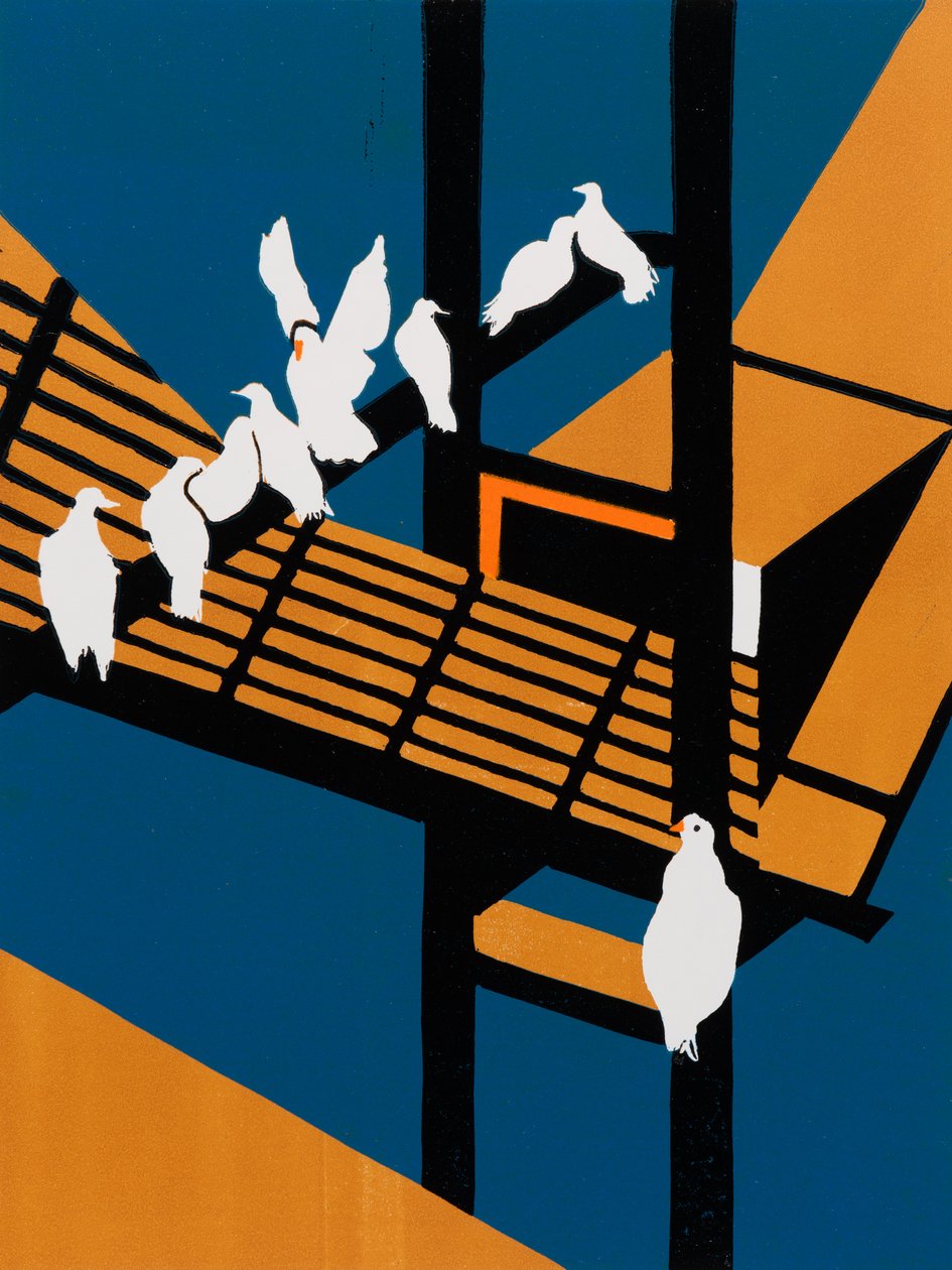 Tórtolas comunes (lino de reducción) de Dione Verulam