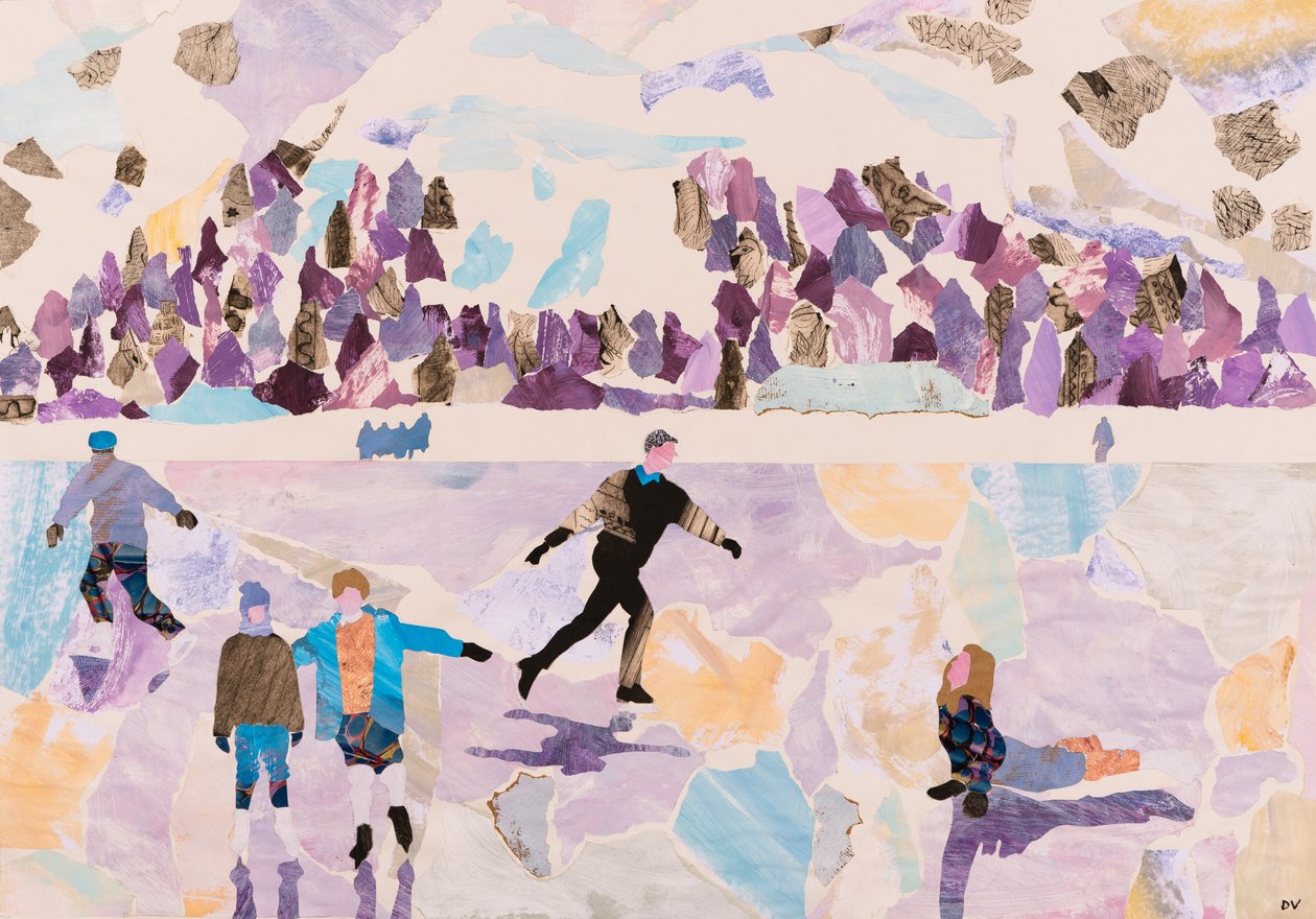 Patinaje en plein air, 2015 (collage) de Dione Verulam