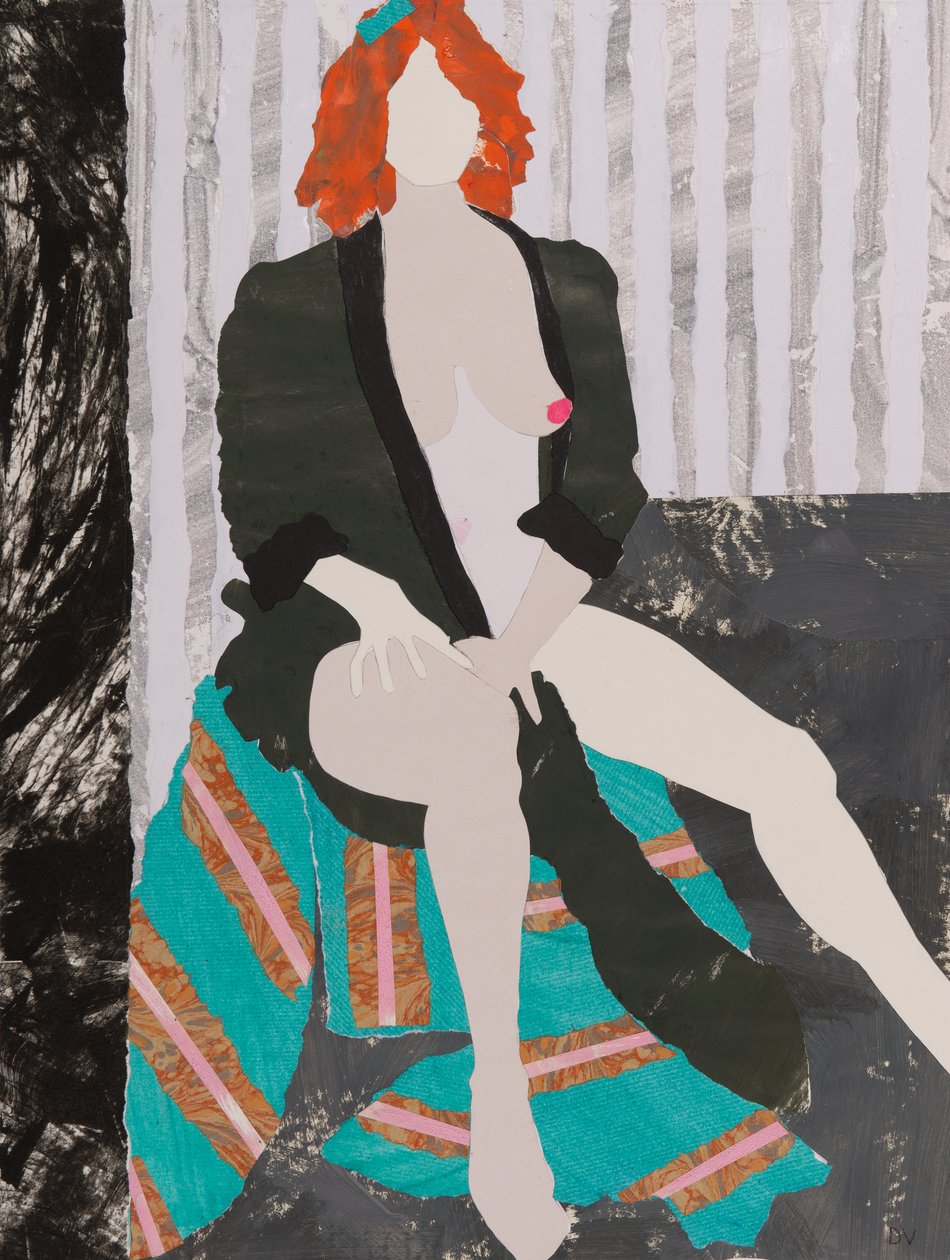 Algo para colgar el sombrero, desnudo (collage) de Dione Verulam