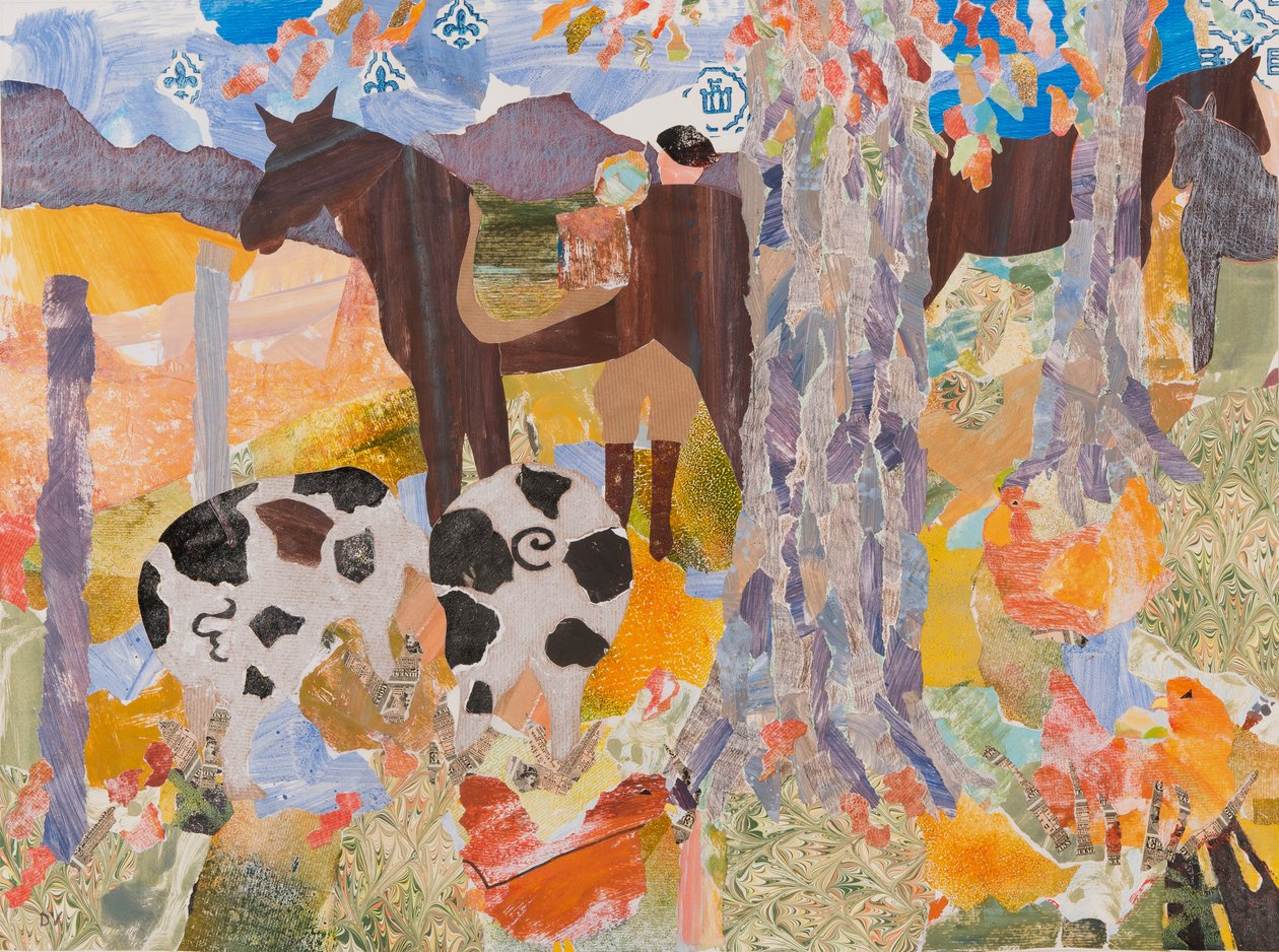 Comienzo del día, Pirineos, 2016 (collage) de Dione Verulam