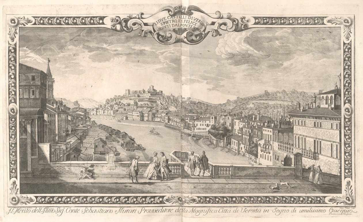 Vistas de Verona de Dionigi Valesio and Giovanni Antonio Urbani, after Tiberio Majeroni