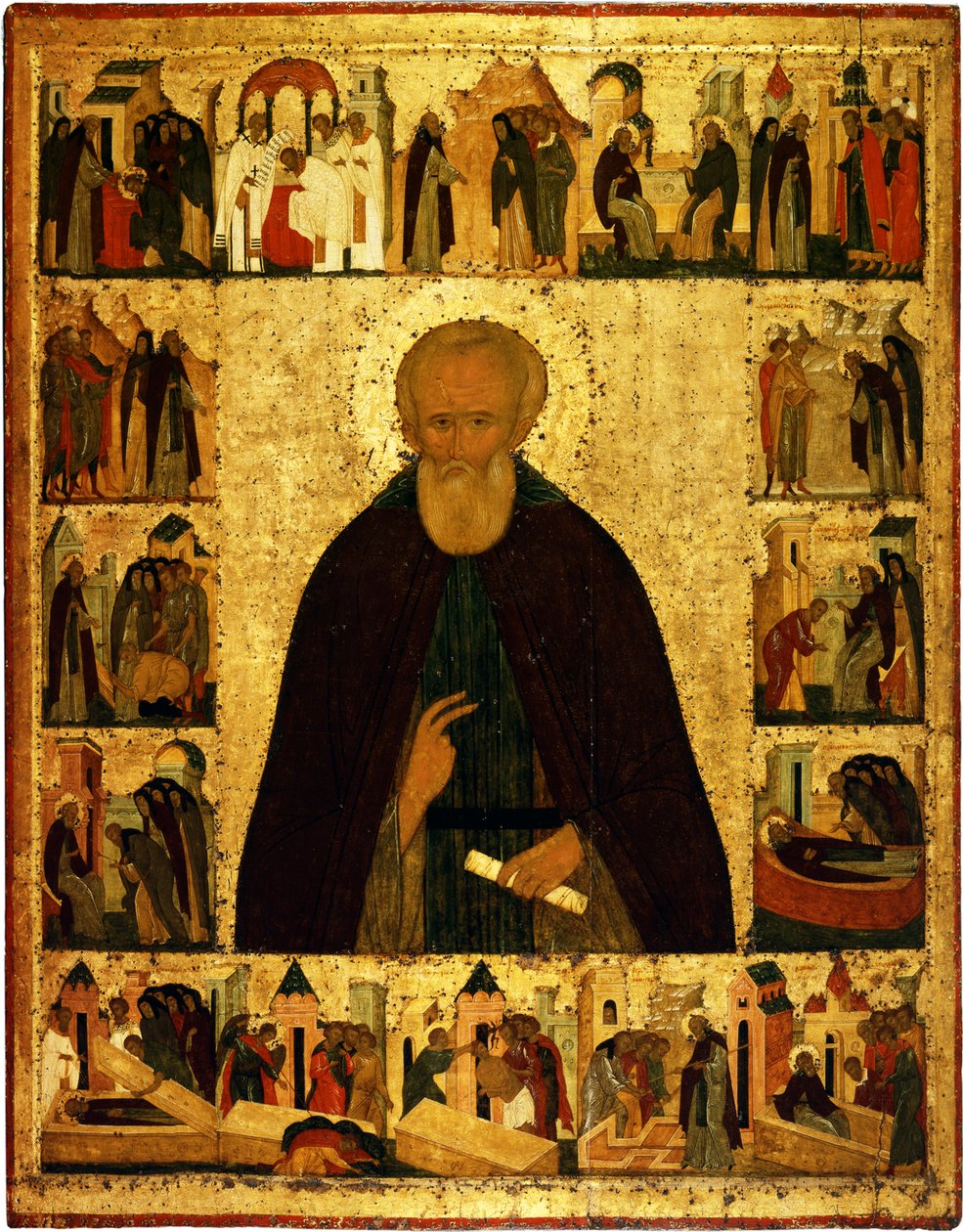 San Dmitry Prilutsky con escenas de su vida, ca 1503 de Dionysius