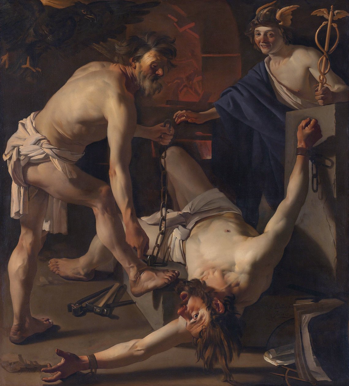 Prometeo encadenado por Vulcano de Dirck van Baburen