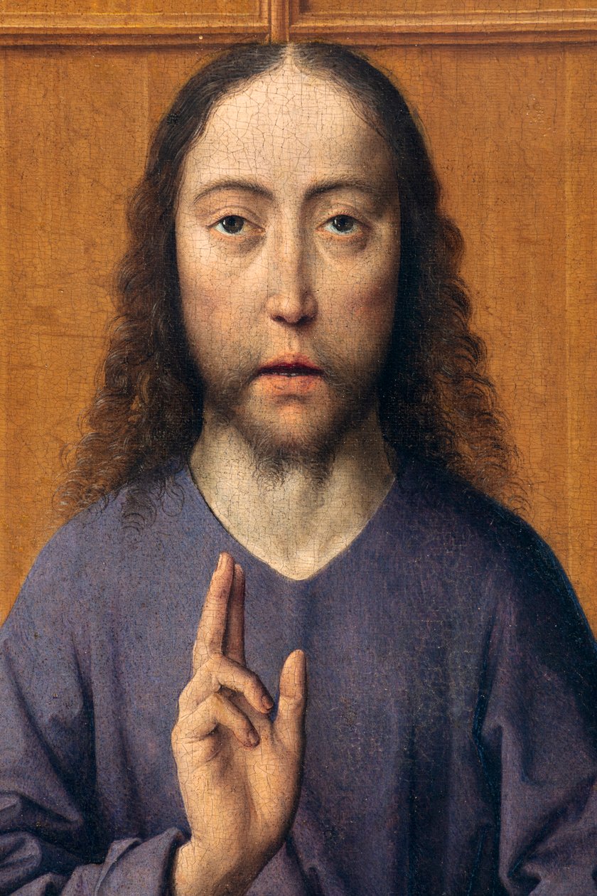 Iglesia parroquial (Parochiekerk Sint-Pieter). La Última Cena. Dirk Bouts. 1464-1468. (detalle) de Dirck Bouts