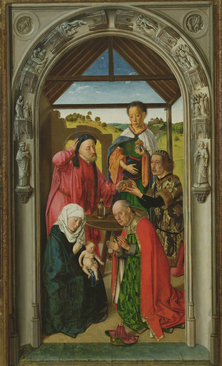 La Adoración de los Magos, c.1445 (detalle) de Dirck Bouts