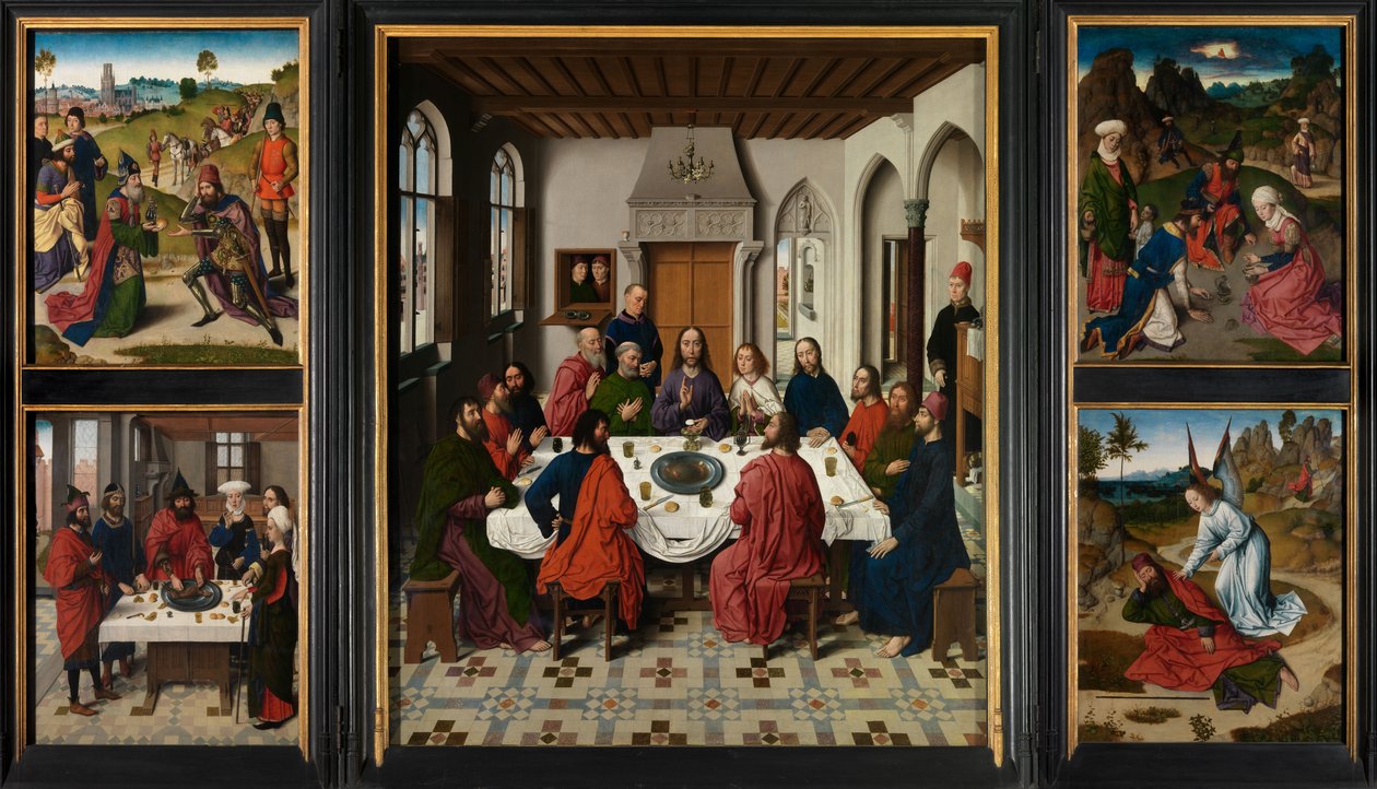 Retablo del Santísimo Sacramento, c.1464-68 (óleo sobre tabla) de Dirck Bouts