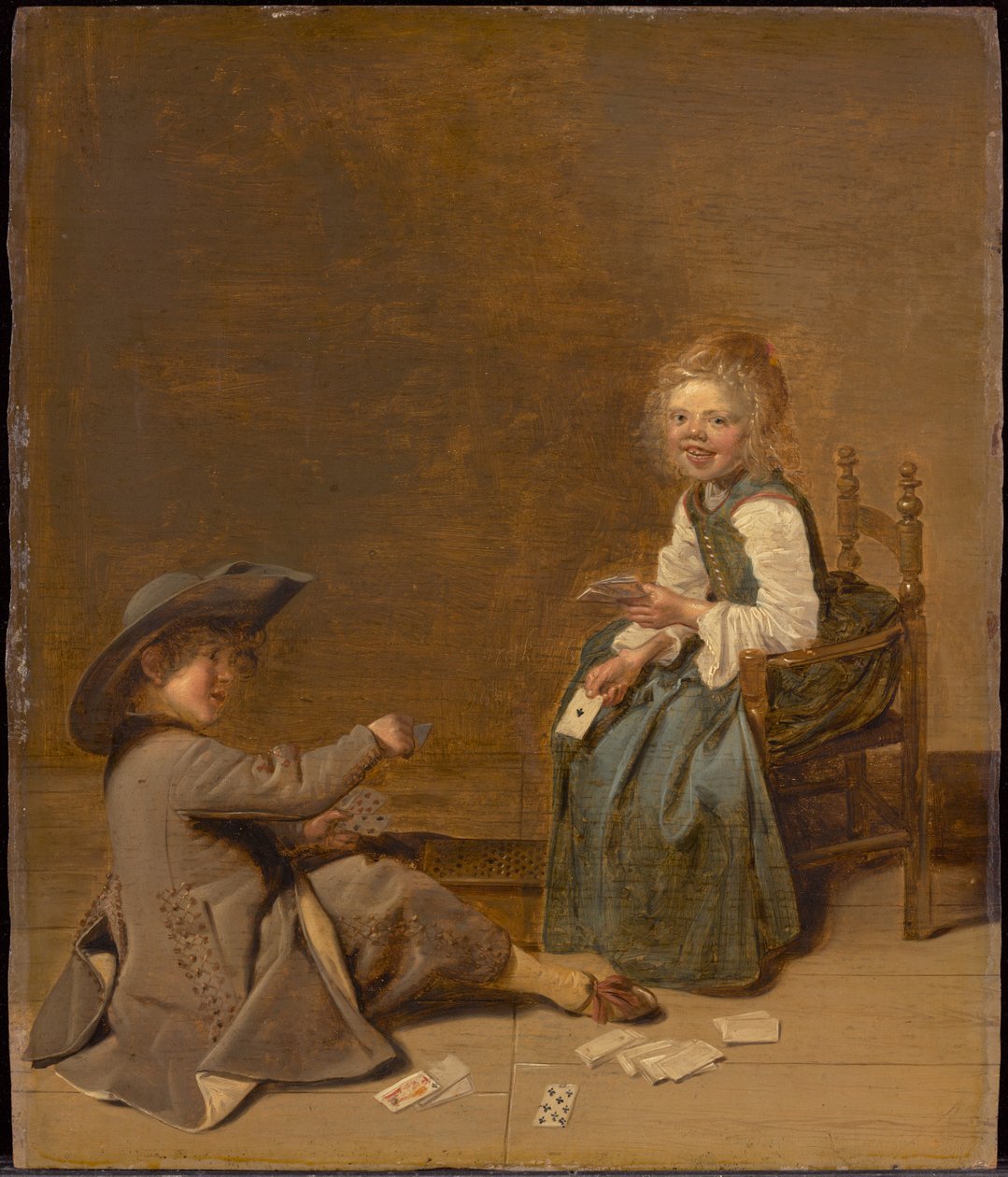 Kinder spielen Karten de Dirck Hals