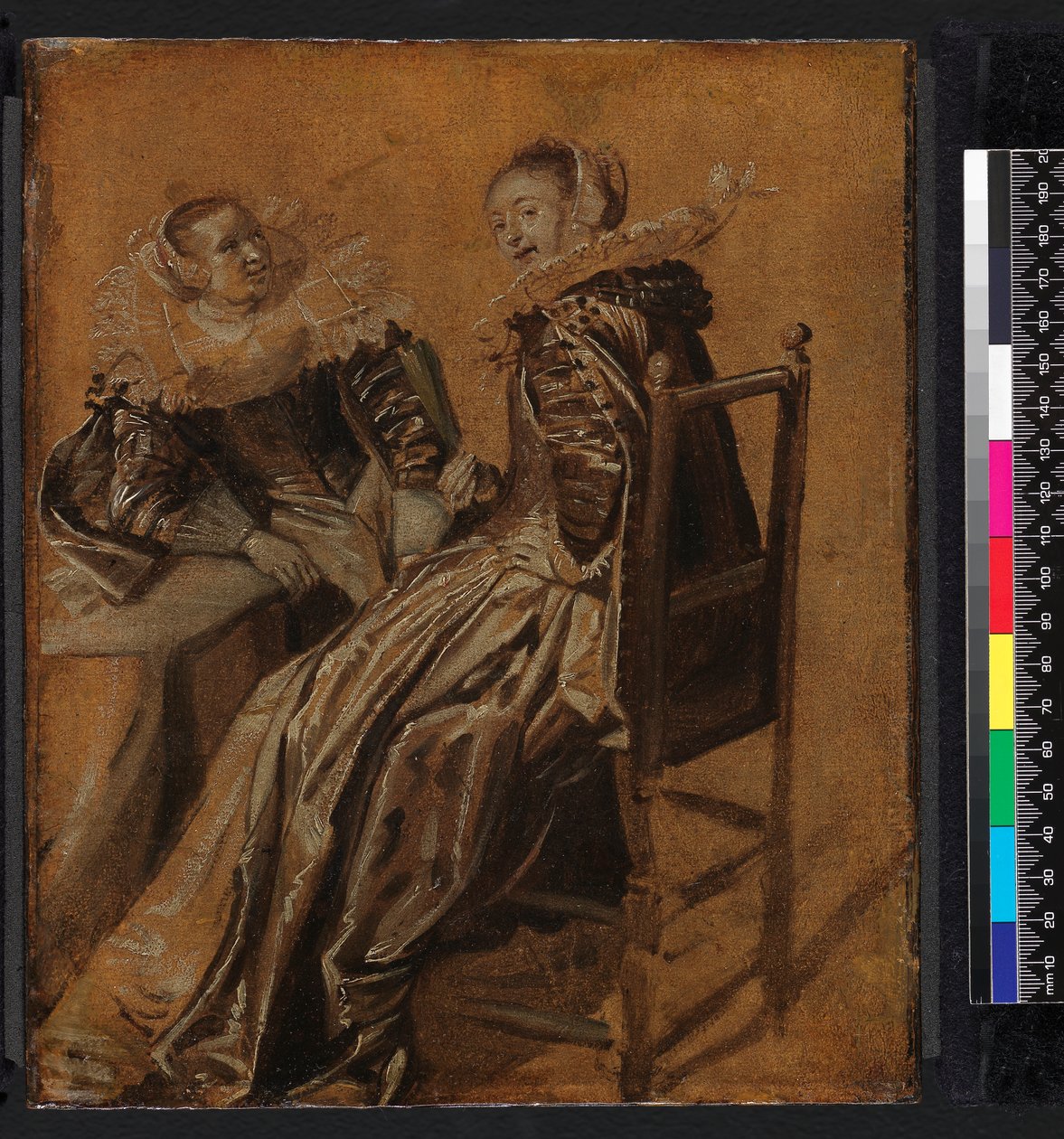 Dos damas sentadas en una mesa, 1625-1628 de Dirck Hals