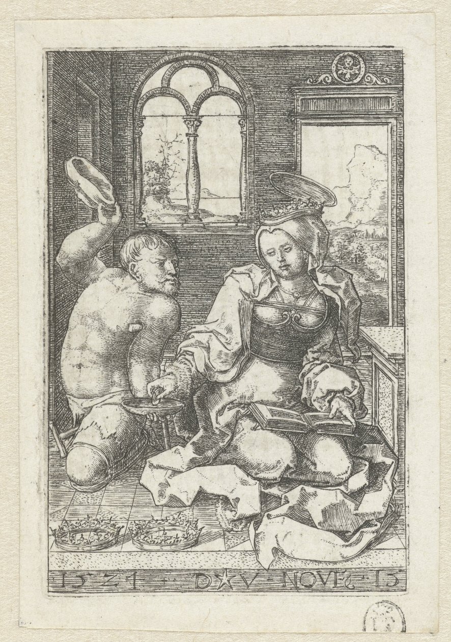 Santa Isabel de Hungría da limosna a un lisiado de Dirck Vellert
