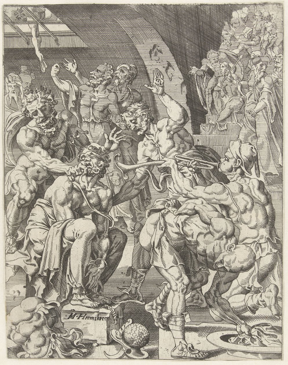Burlándose de Cristo La caída y la redención de la humanidad a través de la vida y la pasión de Cristo (título de la serie) de Dirck Volckertsz. Coornhert (attributed to)