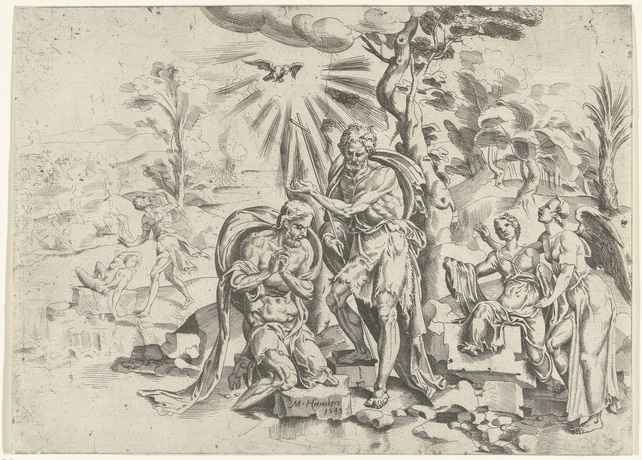 bautismo de cristo de Dirck Volckertsz. Coornhert (attributed to)