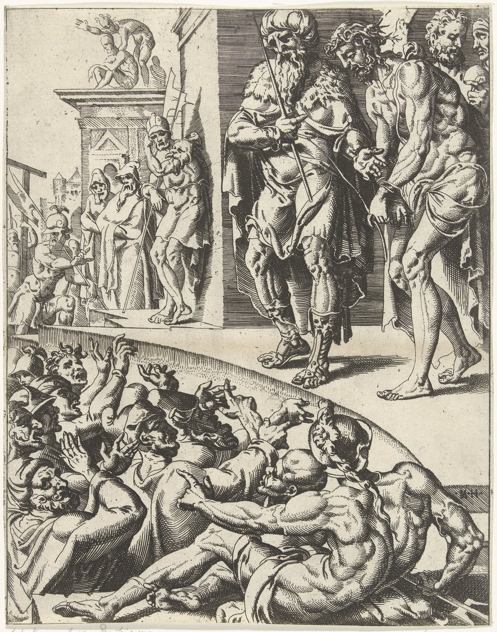 ecce-homo La caída y la redención de la humanidad a través de la vida y la pasión de Cristo (título de la serie) de Dirck Volckertsz. Coornhert (attributed to)