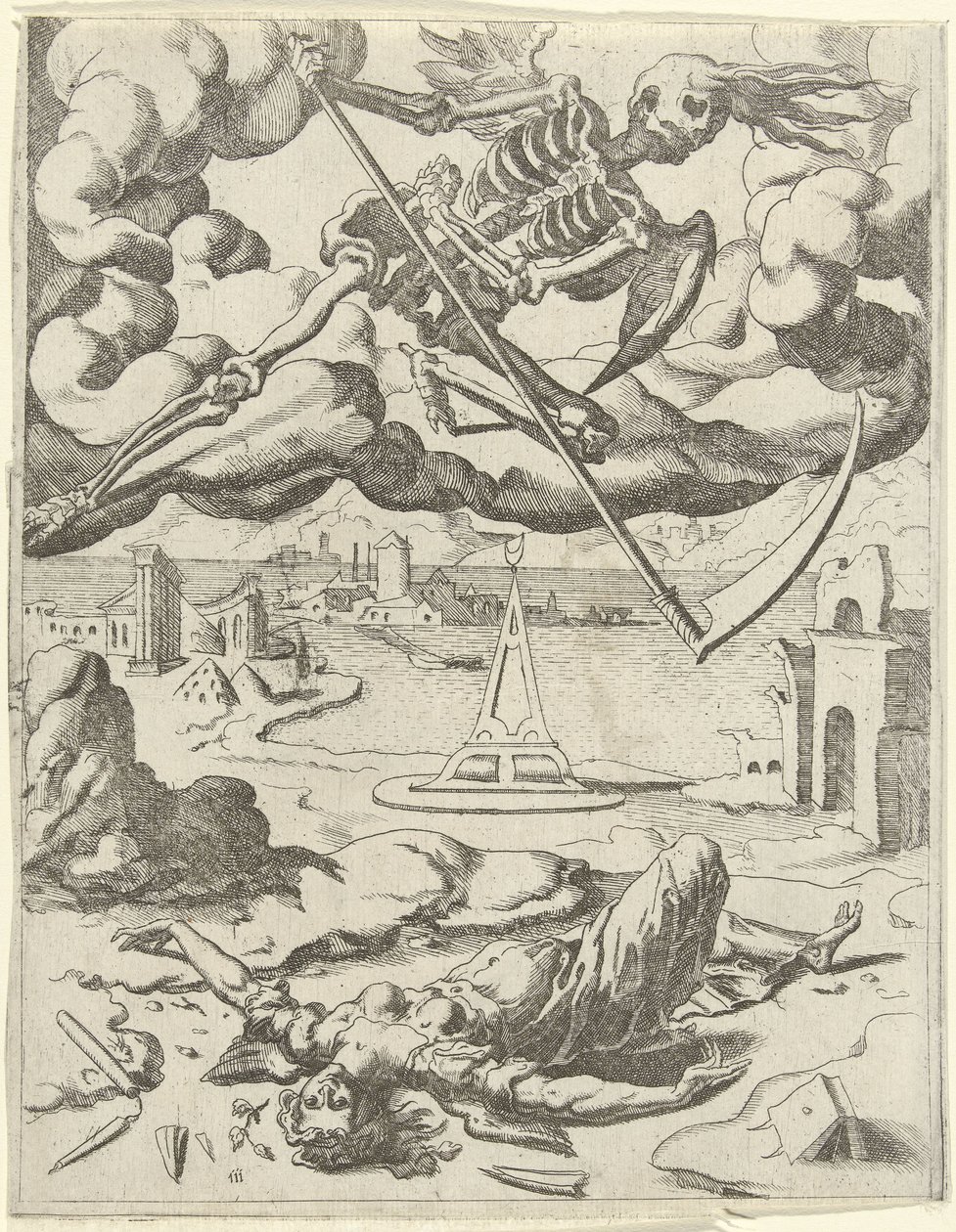 La muerte vence a la fe Triunfos de Petrarca (título de la serie) de Dirck Volckertsz. Coornhert (possibly)