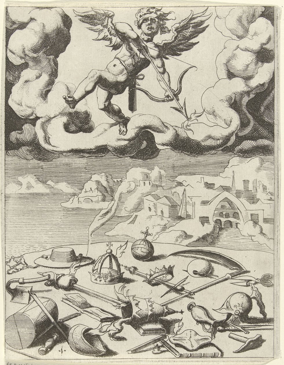 El amor sensual conquista las actividades terrenales Triunfos de Petrarca (título de la serie) de Dirck Volckertsz. Coornhert (possibly)