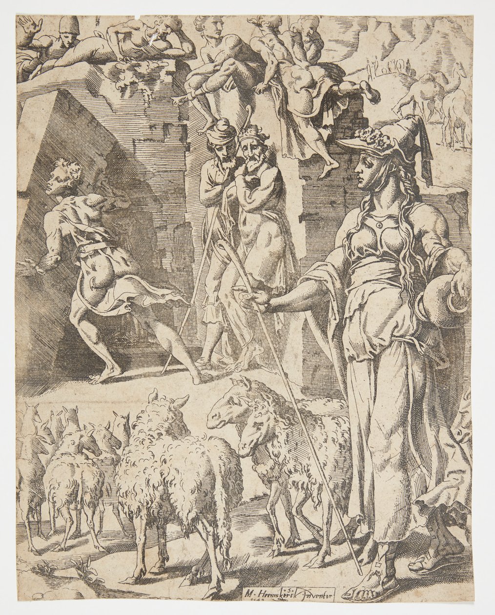 Jacob quitando la piedra de la boca del pozo de Dirck Volckertsz. Coornhert