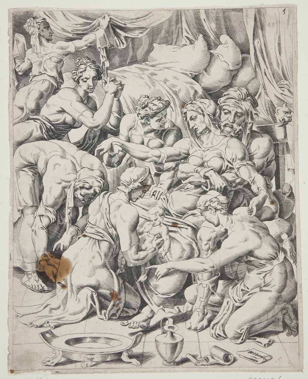 El nacimiento de Isaac de Dirck Volckertsz. Coornhert
