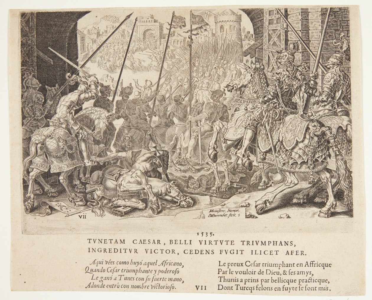 Las victorias del emperador Carlos V de Dirck Volckertsz. Coornhert