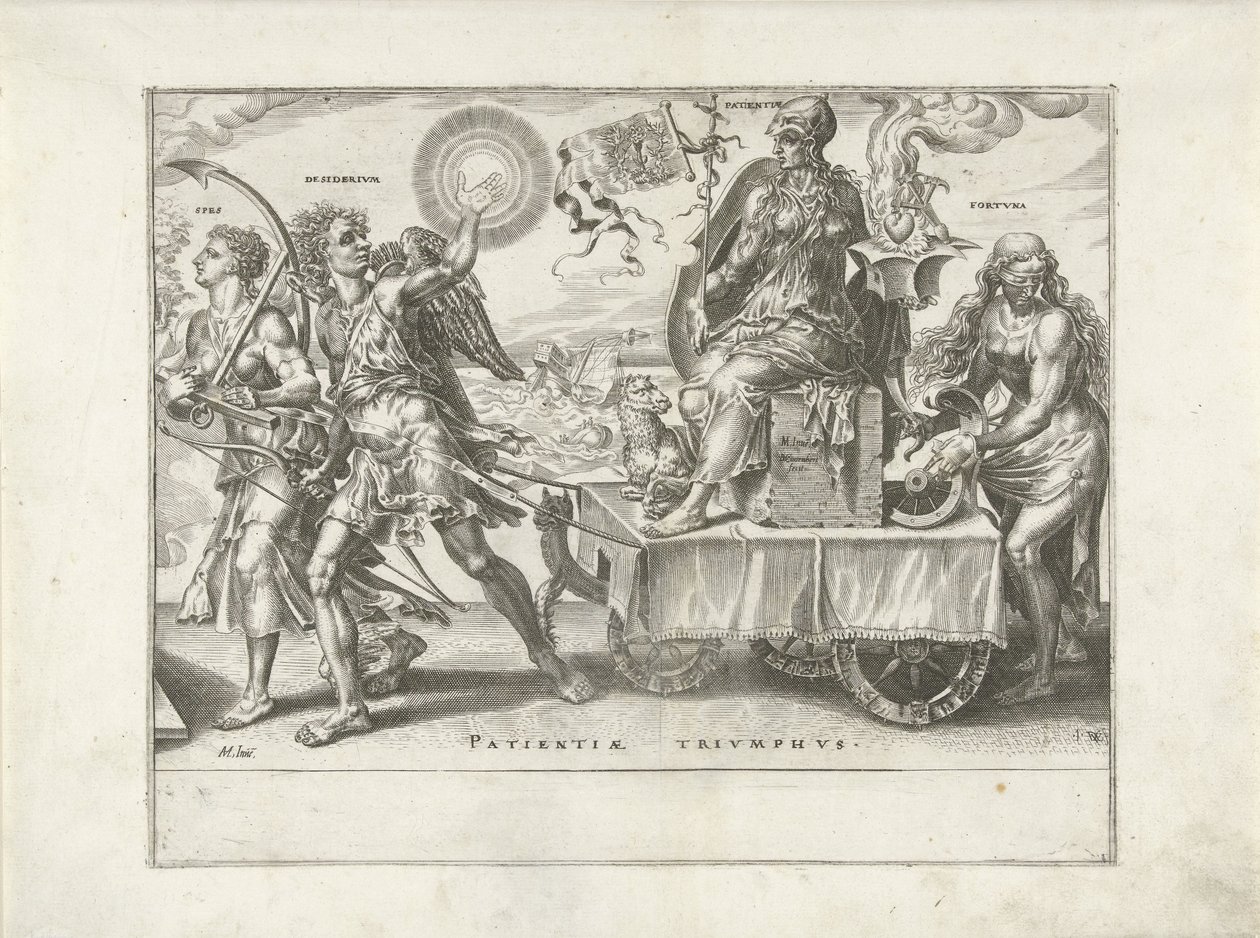 Triunfo de la Paciencia (Patientia) El triunfo de la paciencia (título de la serie) Patientiae Trivmphvs (título de la serie) de Dirck Volckertsz. Coornhert