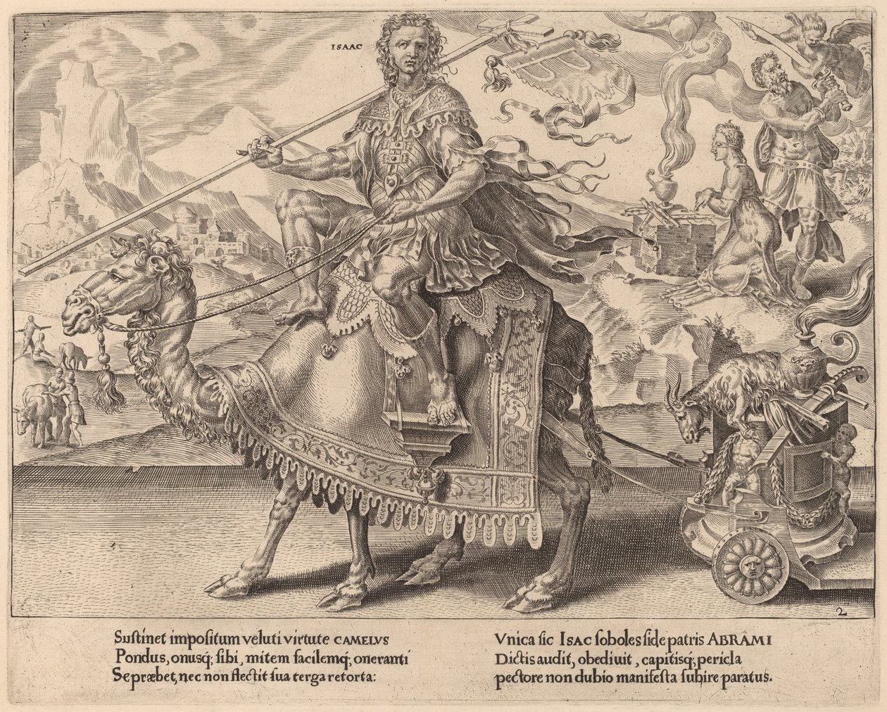 El triunfo de Isaac de Dirck Volckertz Coornhert after Maerten van Heemskerck