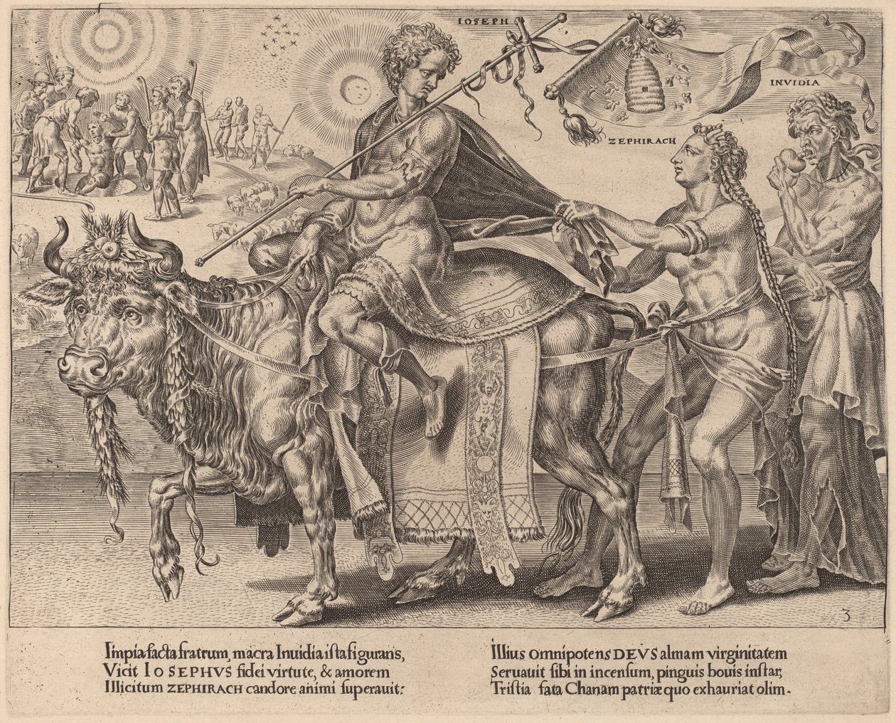 El triunfo de José de Dirck Volckertz Coornhert after Maerten van Heemskerck