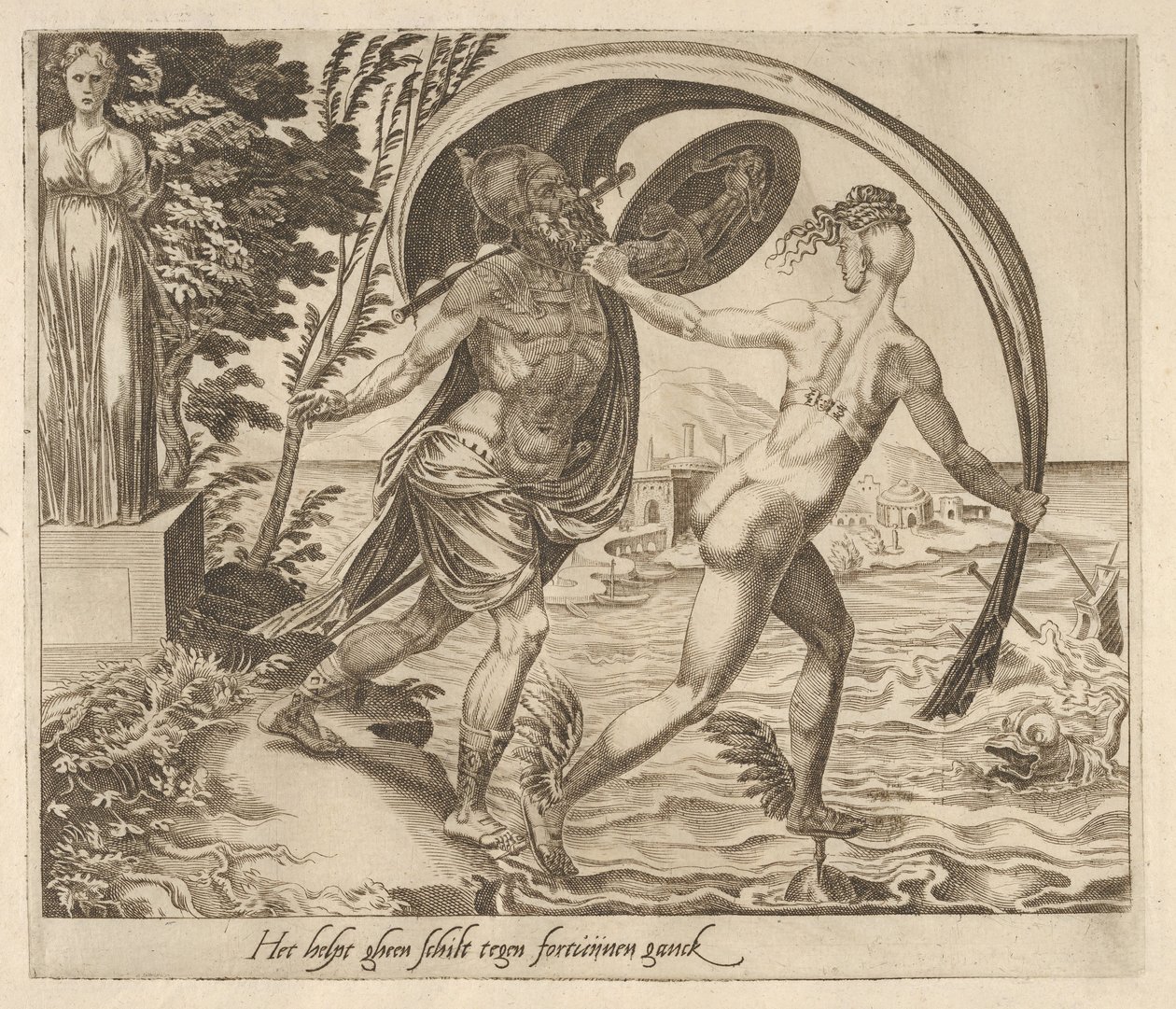 Un Escudo no Sirve cuando la Fortuna da la Espalda de Seis Dichos sobre la Fortuna de Dirck Volkertsen Coornhert
