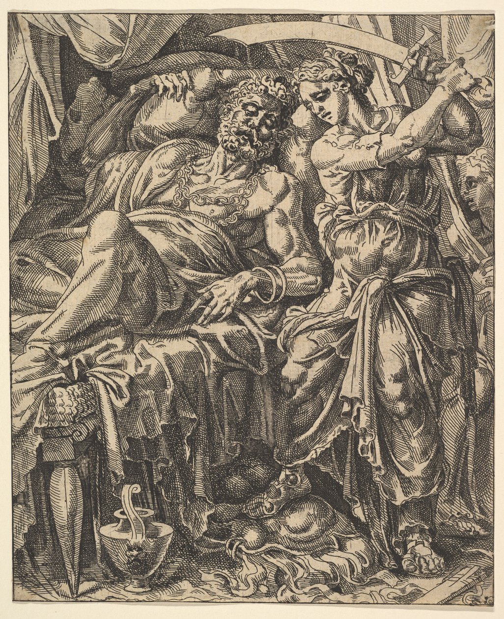Judith decapitando a Holofernes, de La historia de Judith y Holofernes de Dirck Volkertsen Coornhert