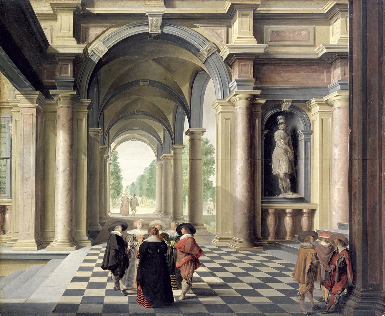 Un salón renacentista de Dirck van Delen