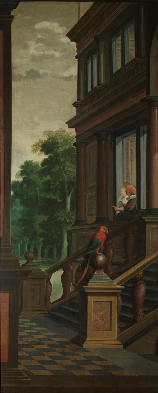 Una secuencia decorativa de siete partes: Una escalera exterior de Dirck van Delen