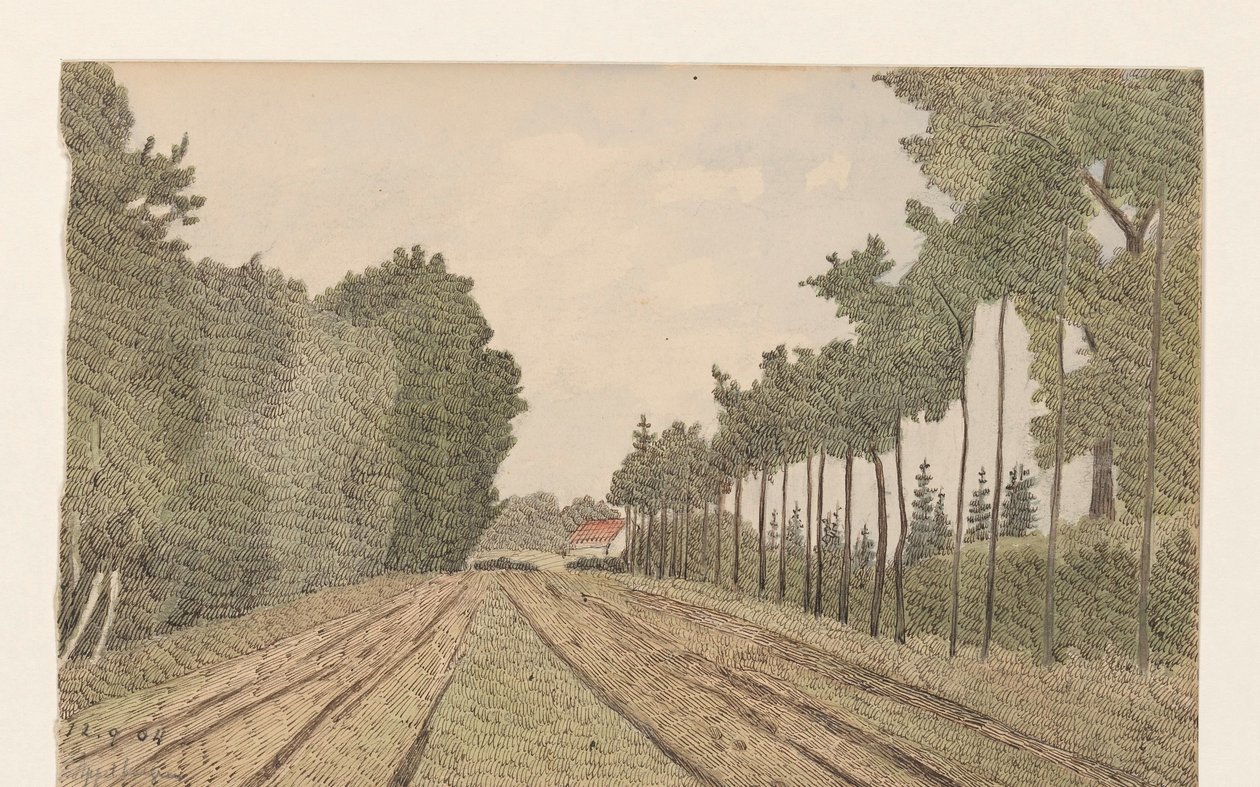 Paisaje con un edificio en la distancia de Dirk Arnoldus Tavenraat