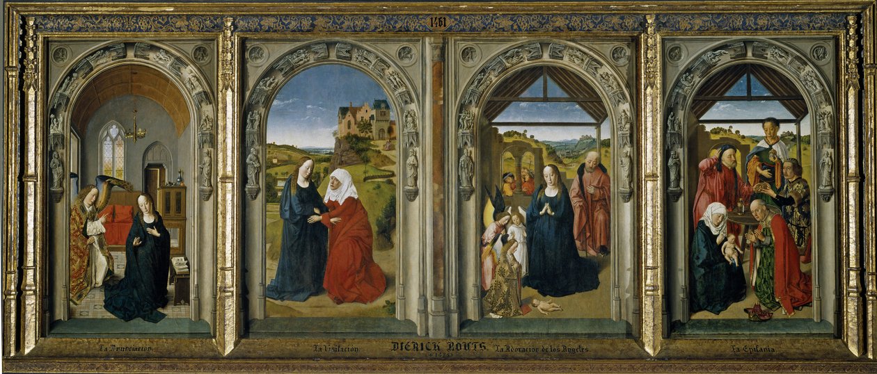 Cuatro escenas de la vida de la Virgen, ca. 1442-1445 de Dirk Bouts