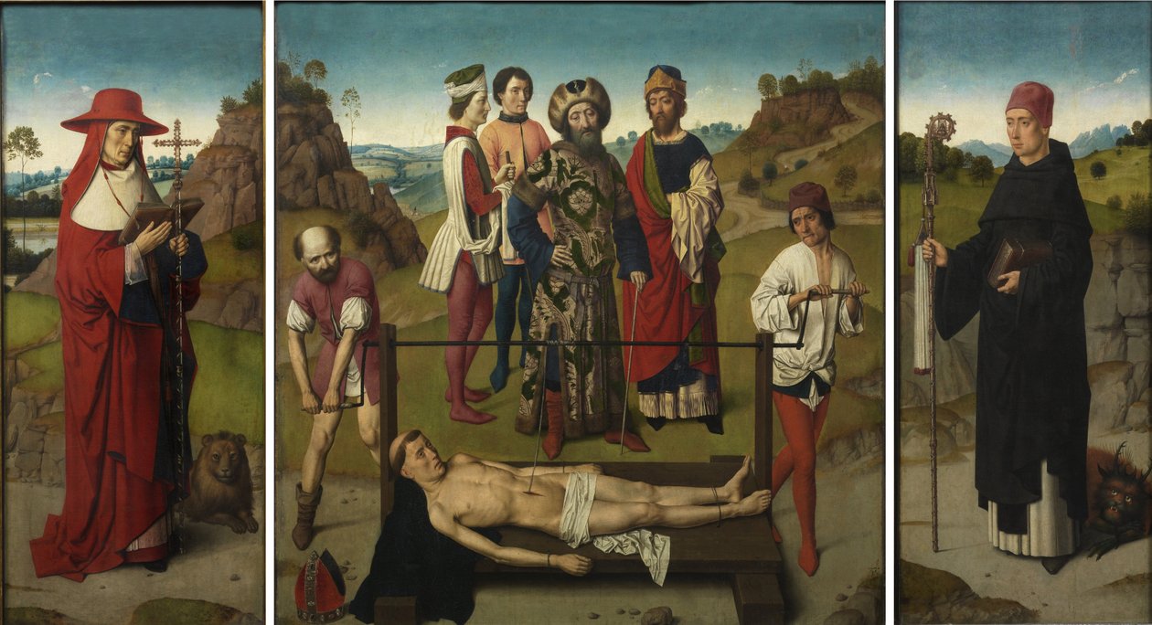 Martirio de San Erasmo Tríptico, 1458 de Dirk Bouts