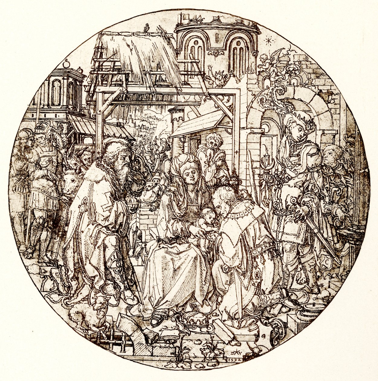 Los Reyes Magos adoran al niño Jesús de Dirk Jacobsz Vellert