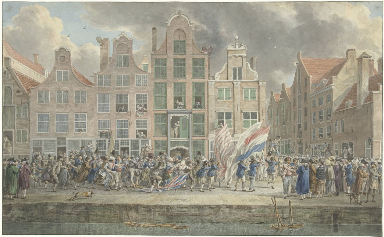 Manifestación anti-inglesa en Rotterdam, 2 de marzo de 1781 de Dirk Langendijk (signed by artist)