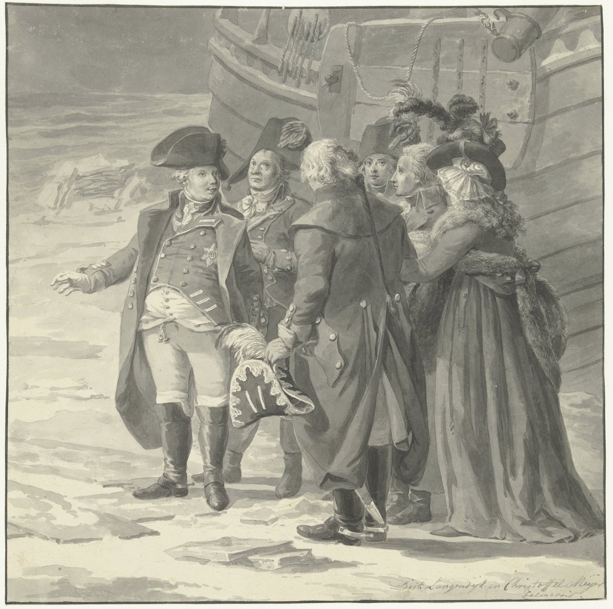La partida de Guillermo V para Inglaterra, 18 de enero de 1795 de Dirk Langendijk