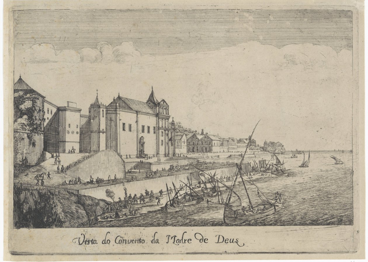 Vista del Monasterio de la Madre de Dios en Lisboa Vista do Convento da Madre de Deus (título sobre objeto) Vistas de Lisboa (título de la serie) de Dirk Stoop