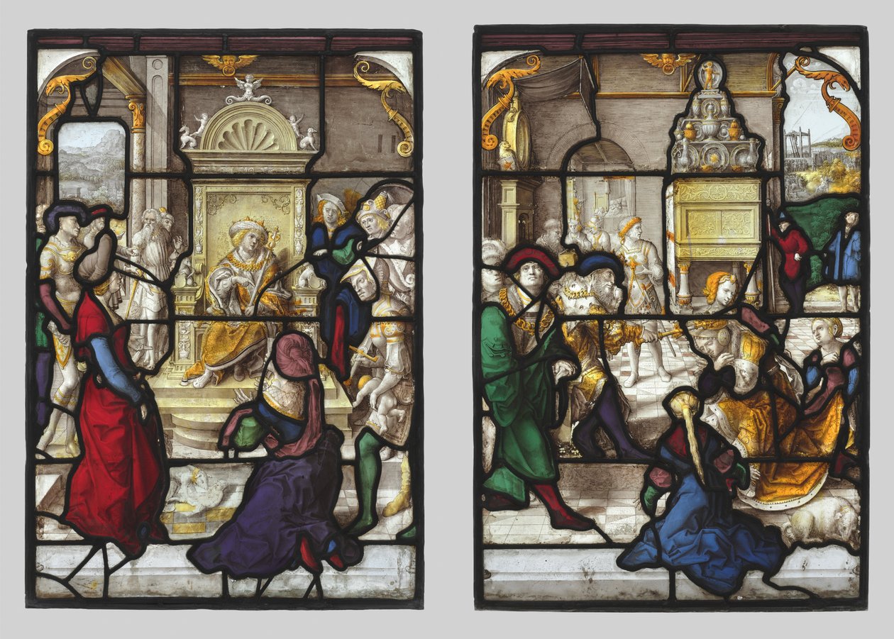 The Judgment of Solomon and Esther before Ahasuerus (pair) de Dirk Vellert