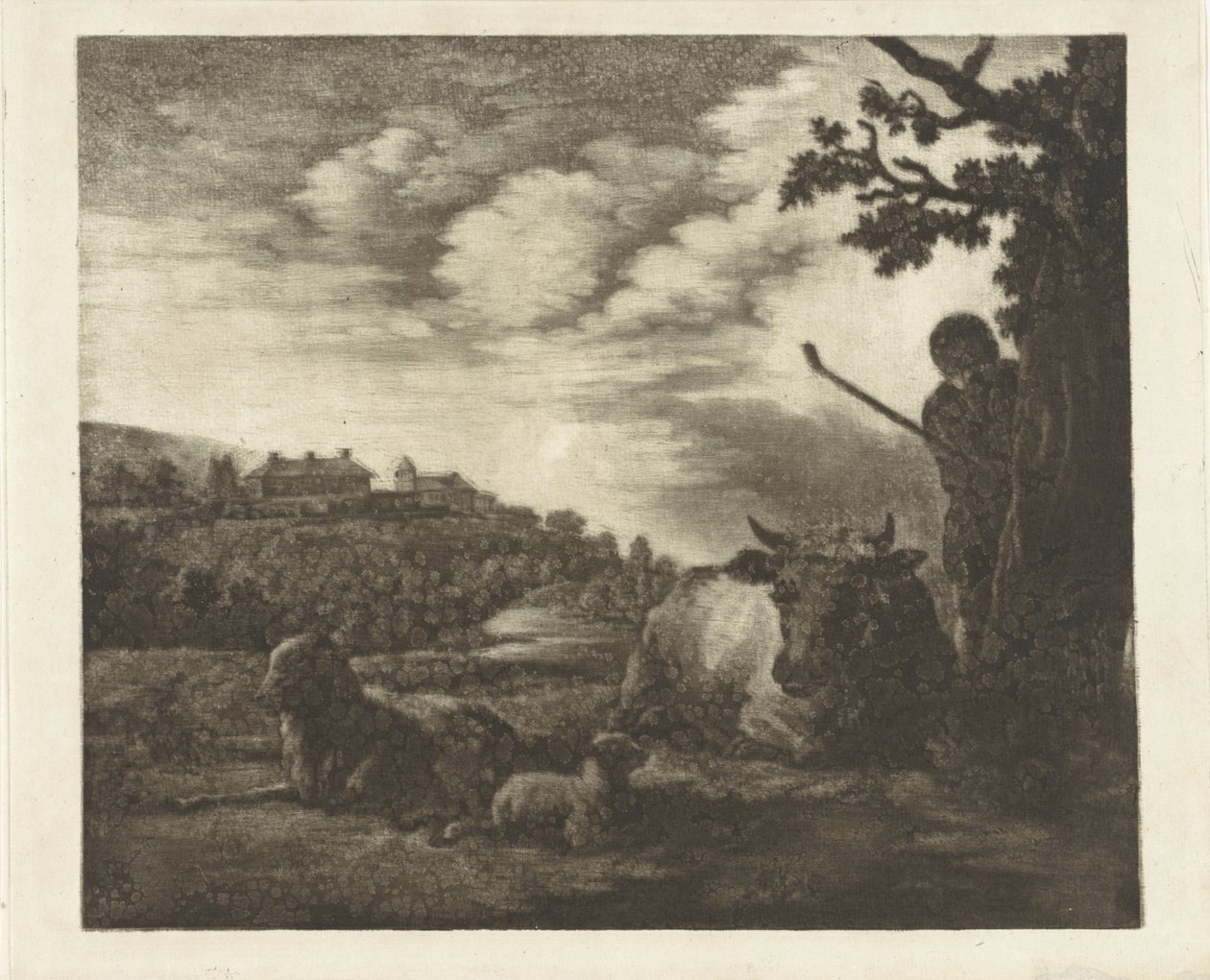 paisaje con un pastor de Dirk van der Toorn