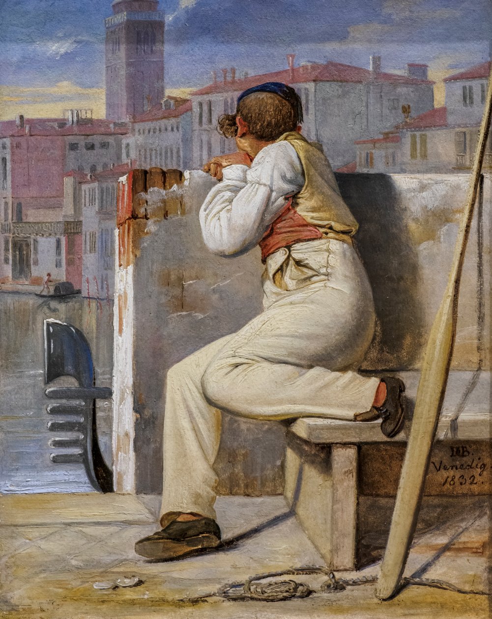 Un gondolero, Venecia de Ditlev Conrad Blunck