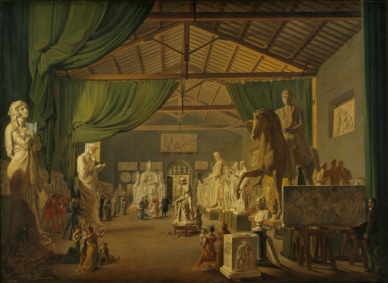 El Papa León XII visitando los estudios de Thorvaldsen en la Piazza Barberini, 18 de octubre de 1826 de Ditlev Martens